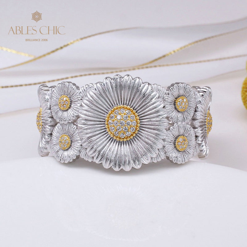 Offenes Armband mit Gänseblümchenblüten 5254