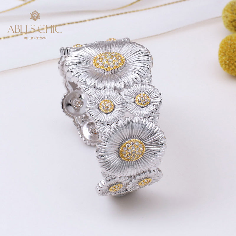 Offenes Armband mit Gänseblümchenblüten 5254