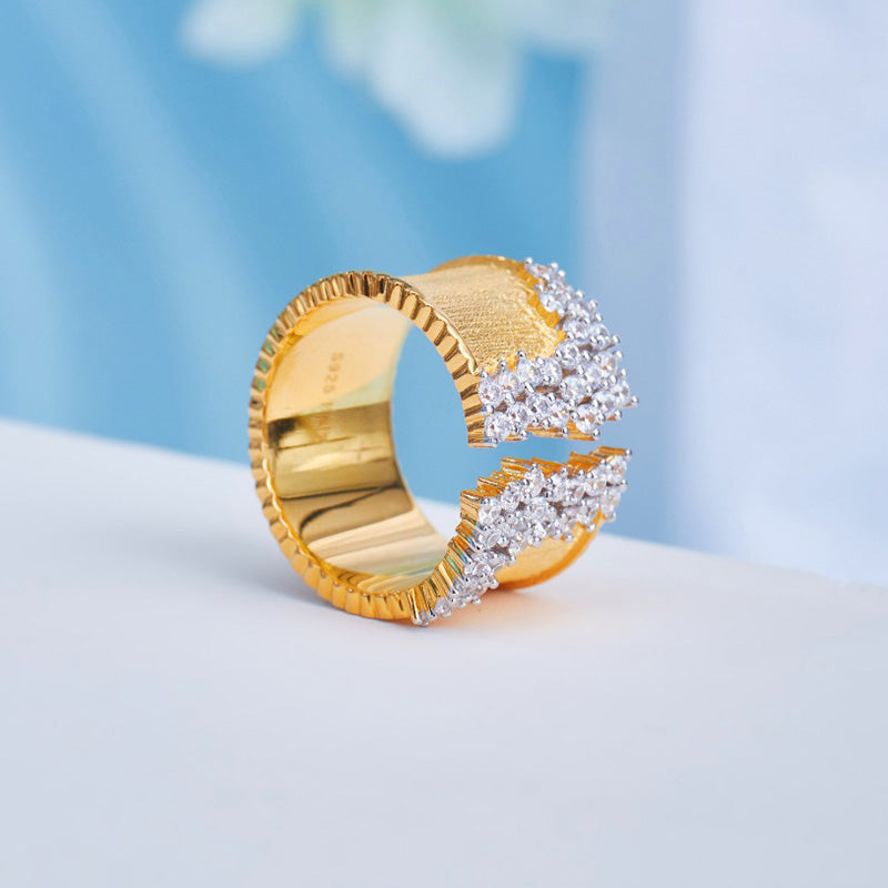 Blumenring mit Zirkonia-Verzierung 5572