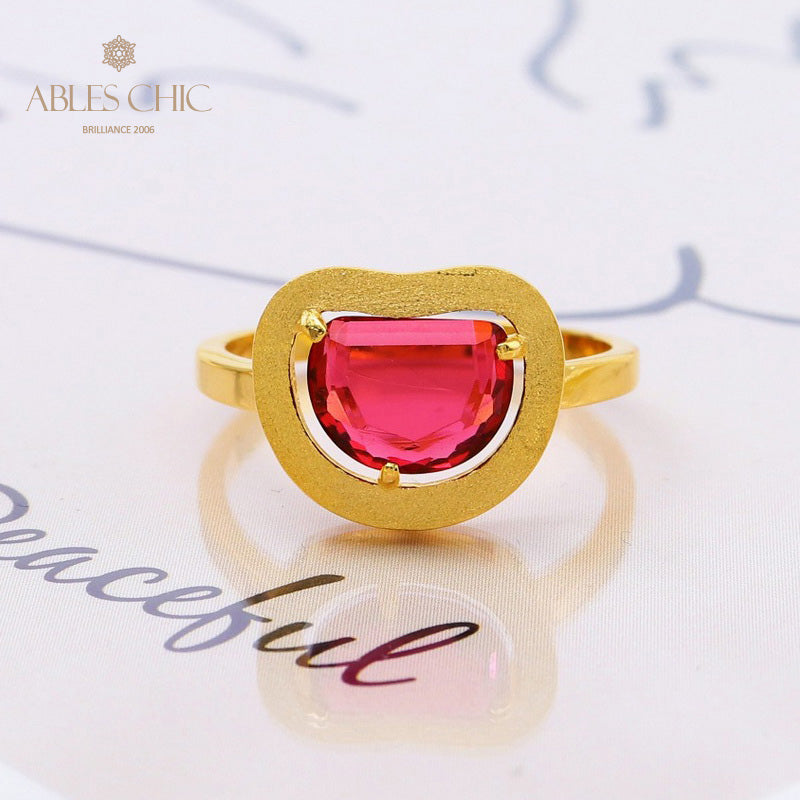 Gebürsteter Apfel-Zirkonring 5190