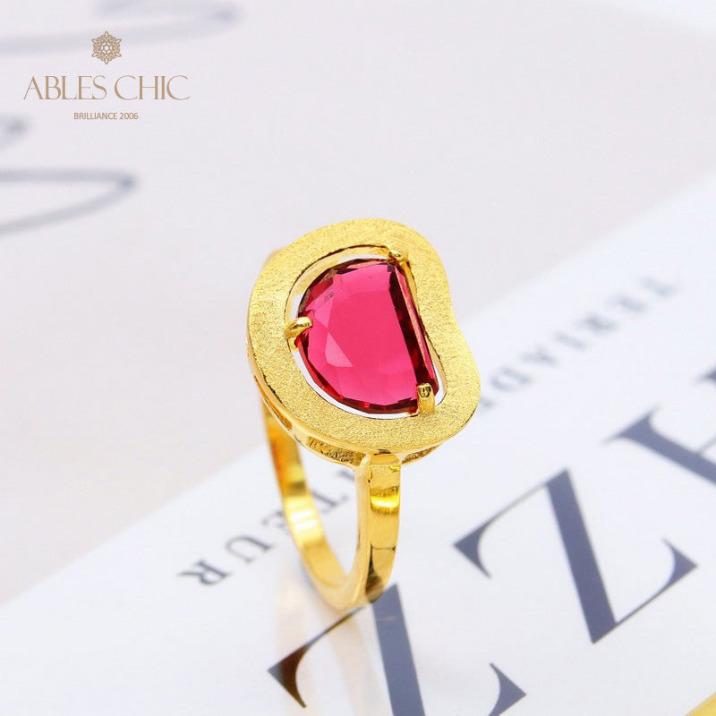 Gebürsteter Apfel-Zirkonring 5190