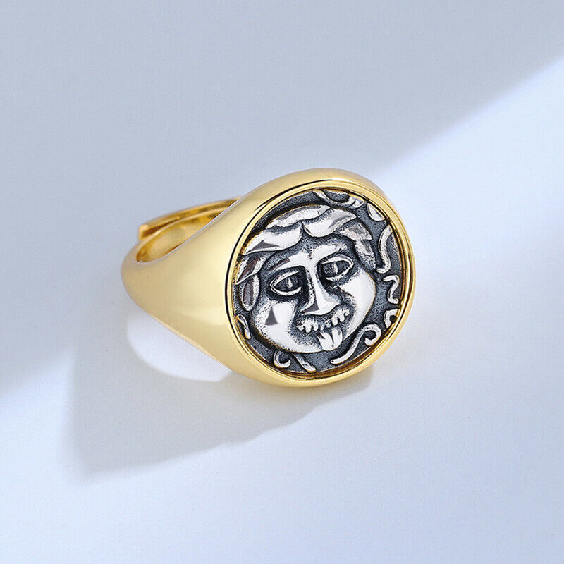 Medusa Griechische Münze Dicker Ring R1076