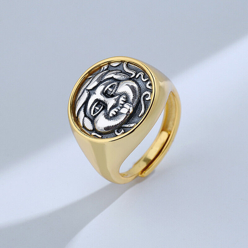 Medusa Griechische Münze Dicker Ring R1076