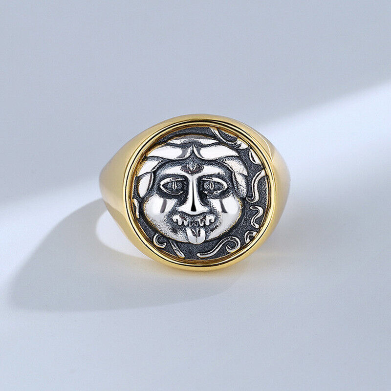 Medusa Griechische Münze Dicker Ring R1076