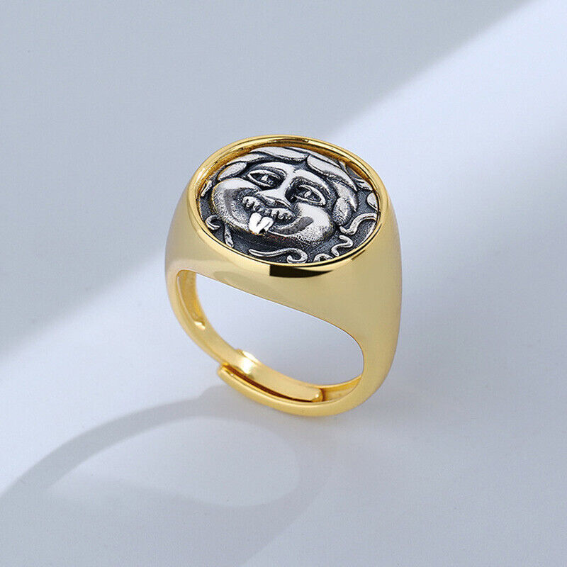 Medusa Griechische Münze Dicker Ring R1076