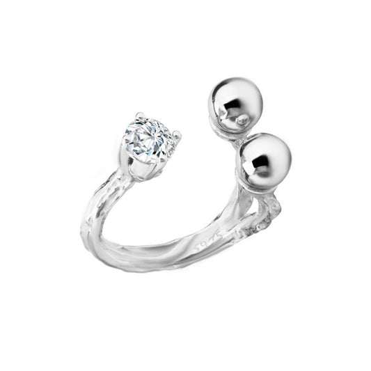 Unregelmäßiger Ring mit zerknitterter Textur R1091