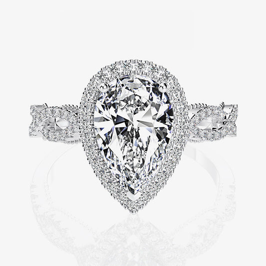 7 Karat Halo-Verlobungsring R0936