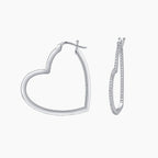 Inside-Out Heart Moissanite Hoops