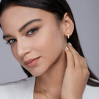 Marquise Moissanite Chunky Huggies