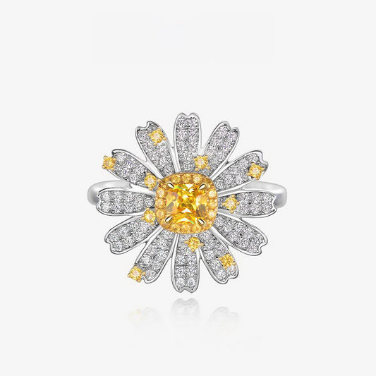 Blühender Gänseblümchen-Citrinring R1379