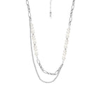 Verlängerte Figaro-Kette mit Barockperlen N1036