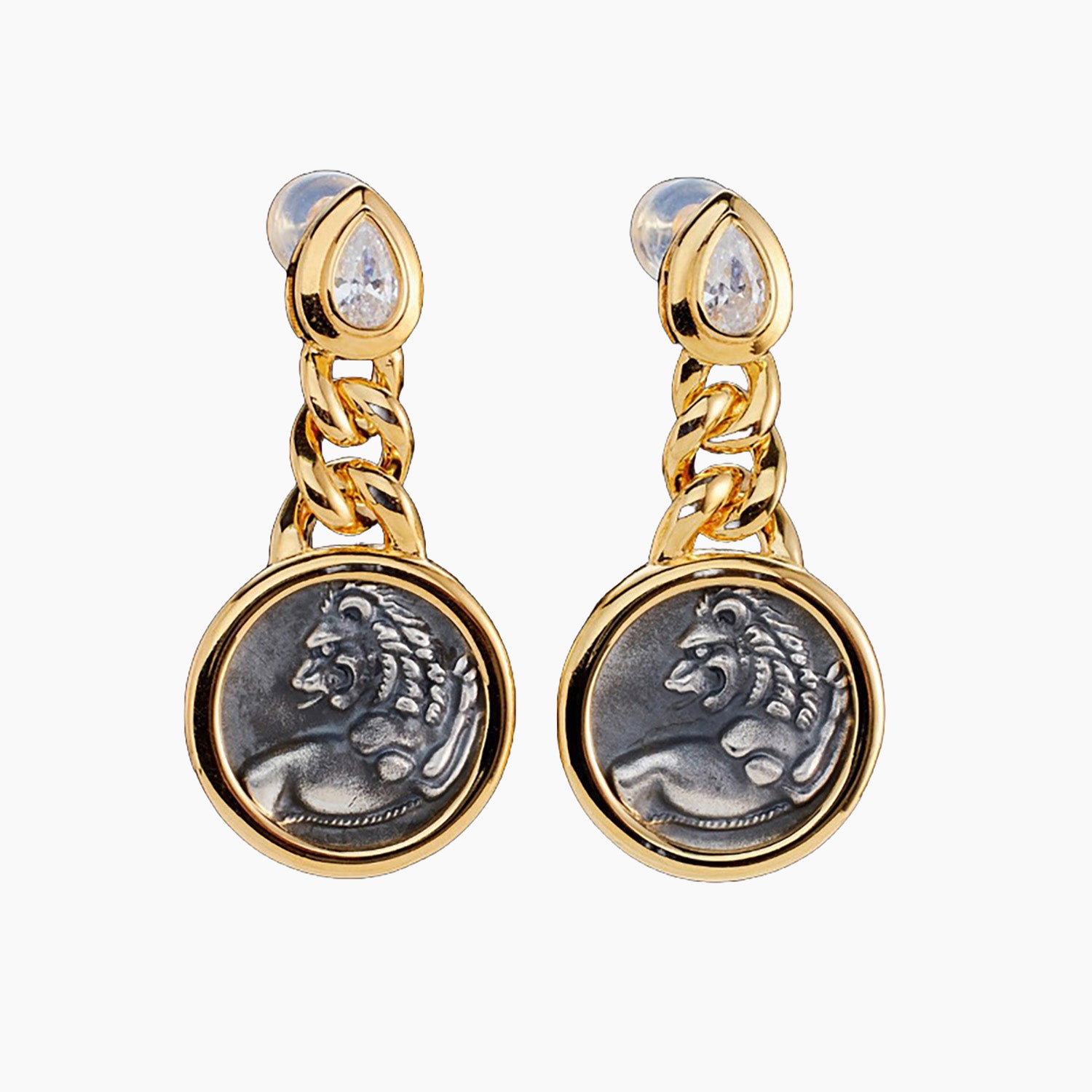 Ohrringe mit römischen Löwenmünzen 5980
