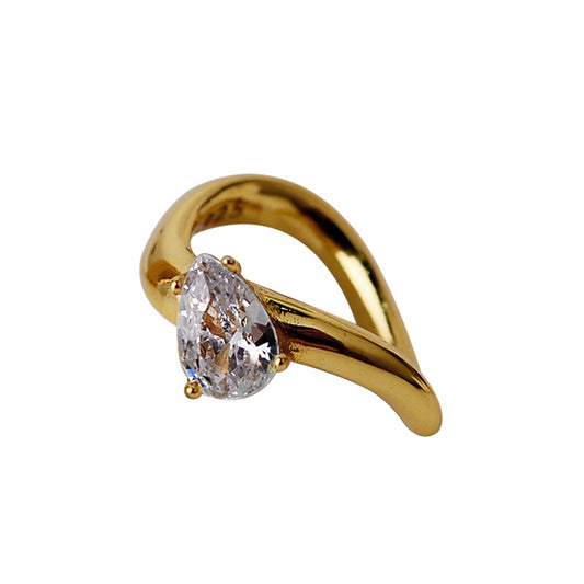 Solitär-Ohrring mit gewelltem Zirkonia, E1037, 1 Stück