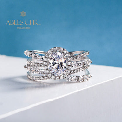 Statement-Ring mit 4 Strängen Diamanten R1381