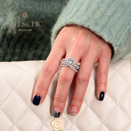 Statement-Ring mit 4 Strängen Diamanten R1381