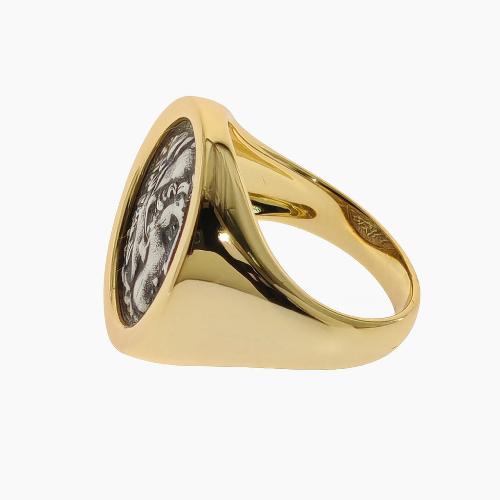 Hercules Coin Signet Ring