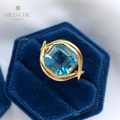 Blauer Topas-Unendlichkeitsring 5911