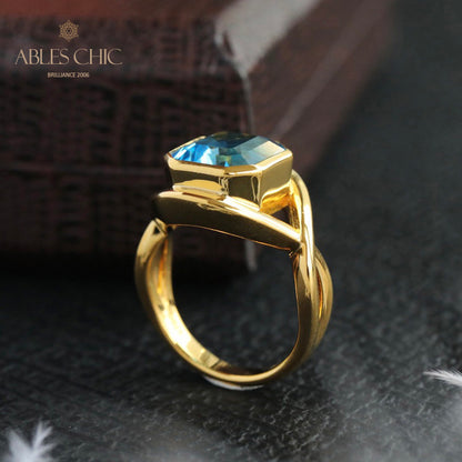 Blauer Topas-Unendlichkeitsring 5911