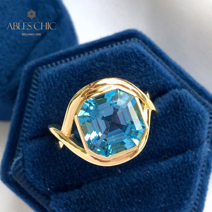 Blauer Topas-Unendlichkeitsring 5911