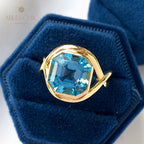 Blauer Topas-Unendlichkeitsring 5911