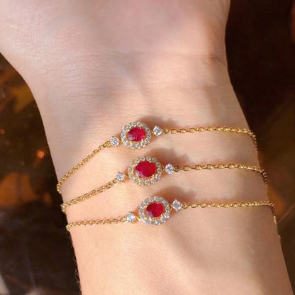 Halo-Edelstein-Kettenarmband 5923