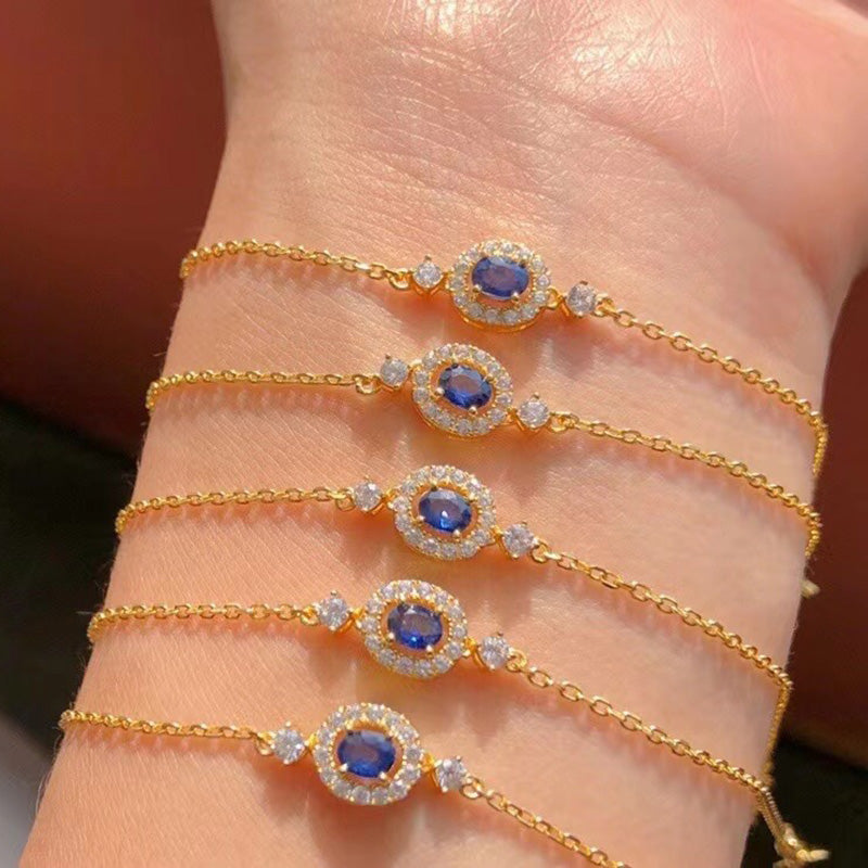 Halo-Edelstein-Kettenarmband 5923