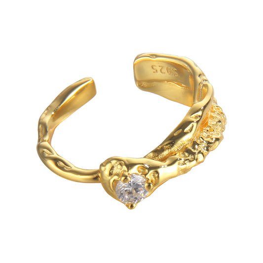 Alien Textur CZ Ring R1258