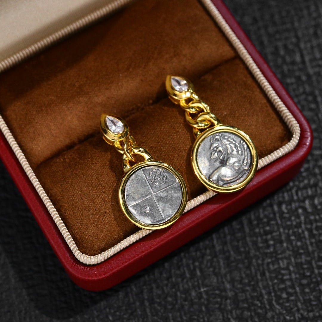 Ohrringe mit römischen Löwenmünzen 5980