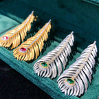 Lange Ohrringe mit Kiefernblättern 6162