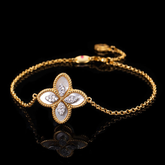 Muschelachat-Klee-Armband 6168