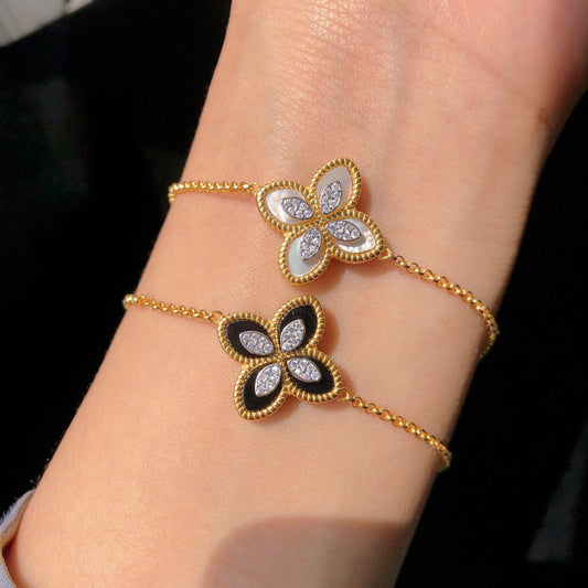 Muschelachat-Klee-Armband 6168