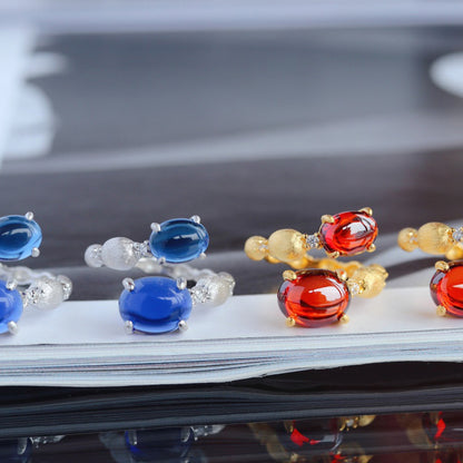Offener Ring aus mattiertem Granat 6189