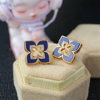 Lapis Kleeblatt Ohrringe 6201