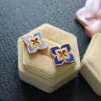 Lapis Kleeblatt Ohrringe 6201