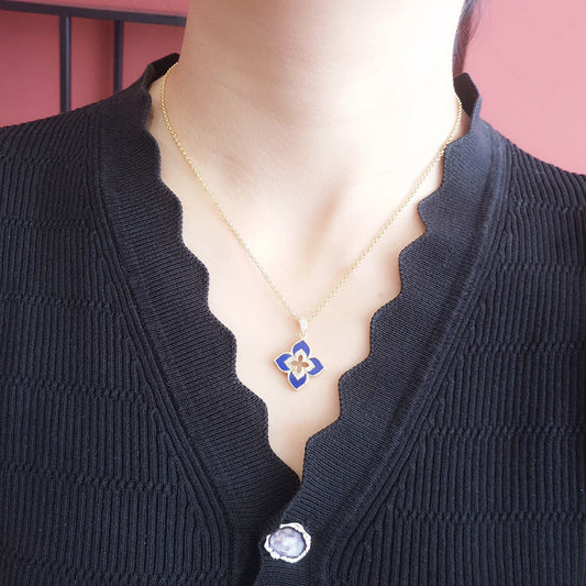 Blaue Kleeblatt-Sternenkette 6204