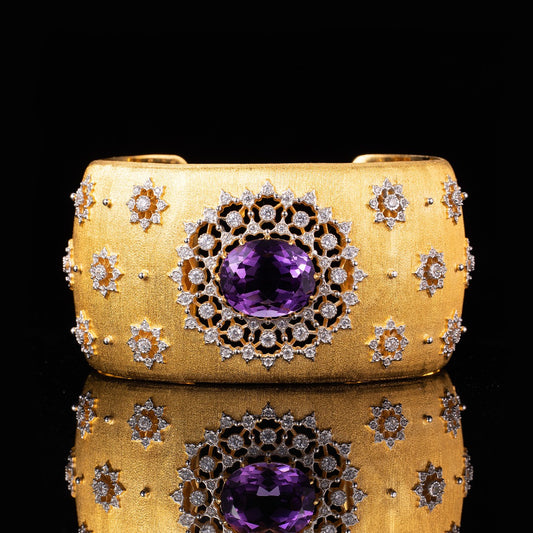 Natürliches Amethyst-Blumenarmband 6206