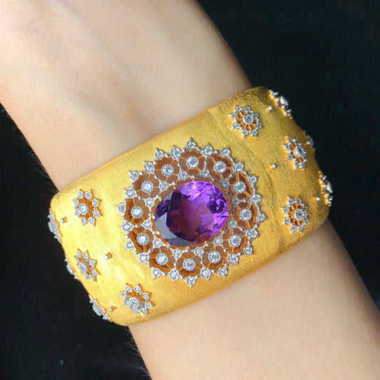 Natürliches Amethyst-Blumenarmband 6206