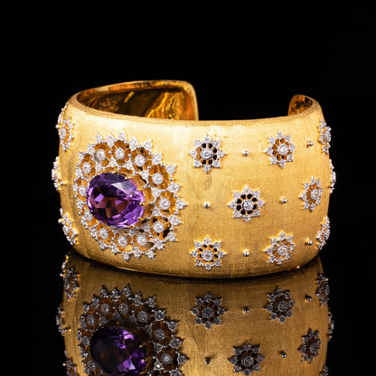 Natürliches Amethyst-Blumenarmband 6206