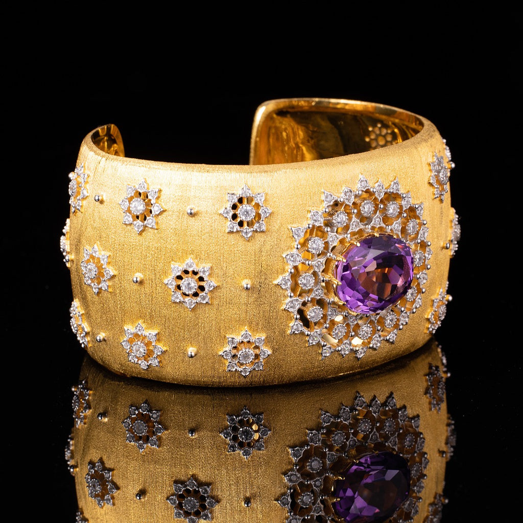 Natürliches Amethyst-Blumenarmband 6206