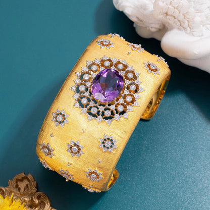 Natürliches Amethyst-Blumenarmband 6206