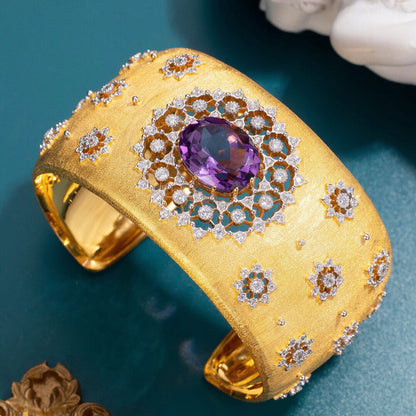 Natürliches Amethyst-Blumenarmband 6206