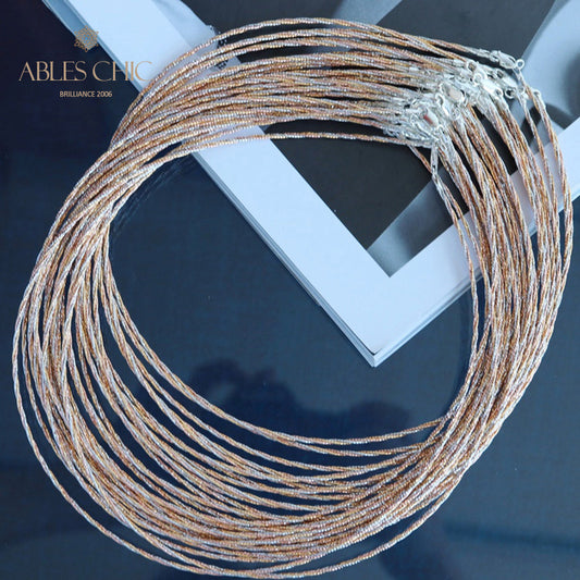 Dreifarbige geflochtene Halskette 6212