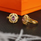 Traditioneller Ring mit natürlichem Topas 6214
