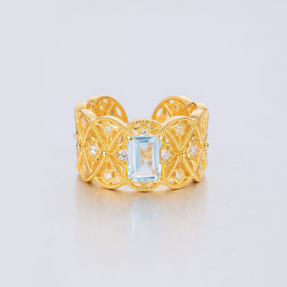 Filigraner Ring aus natürlichem Topasseil 6219