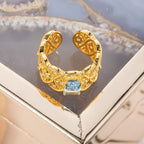 Filigraner Ring aus natürlichem Topasseil 6219