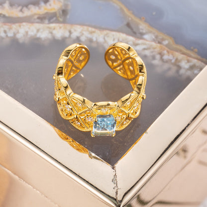 Filigraner Ring aus natürlichem Topasseil 6219