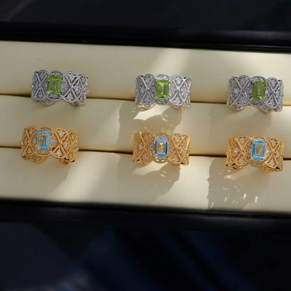 Filigraner Ring aus natürlichem Topasseil 6219
