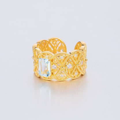 Filigraner Ring aus natürlichem Topasseil 6219