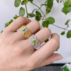 Filigraner Ring aus natürlichem Topasseil 6219