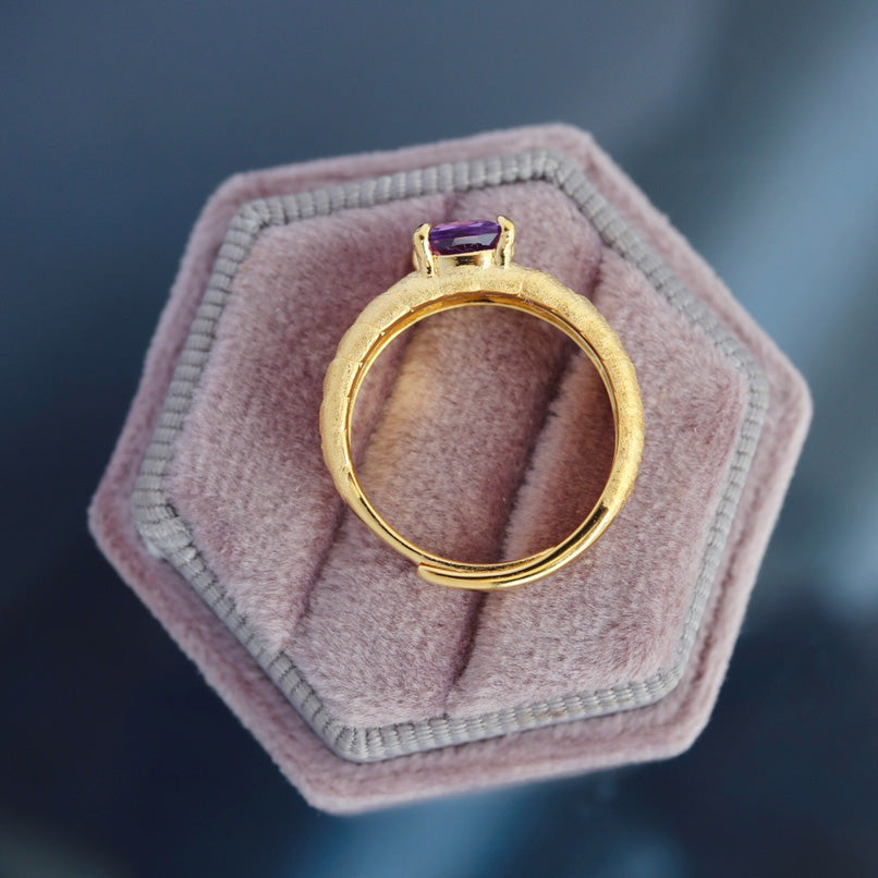 Natürlicher Kristall-Seidenring 6233